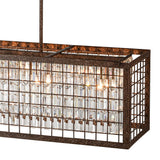 Lustre Cristal Moderne Campagne Chic Rectangulaire Suspension Cuisine pour Salle à Manger