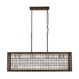 Lustre Cristal Moderne Campagne Chic Rectangulaire Suspension Cuisine pour Salle à Manger
