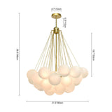 Lustre Boule Verre Suspendu Moderne Grappe Luminaire pour Salon