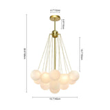 Lustre Boule Verre Suspendu Moderne Grappe Luminaire pour Salon