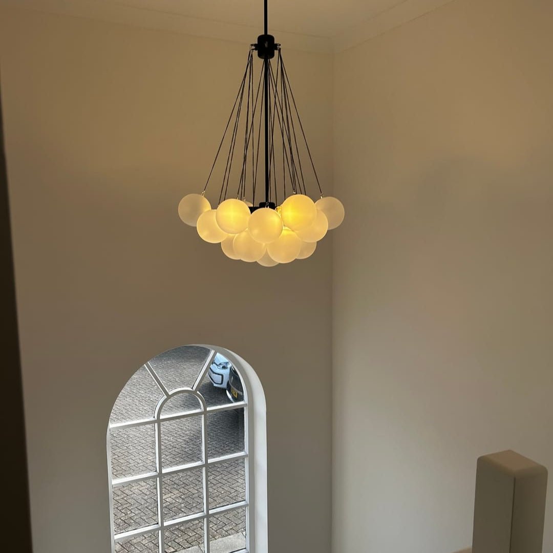 Lustre Boule Verre Suspendu Moderne Grappe Luminaire pour Salon