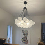 Lustre Boule Verre Suspendu Moderne Grappe Luminaire pour Salon