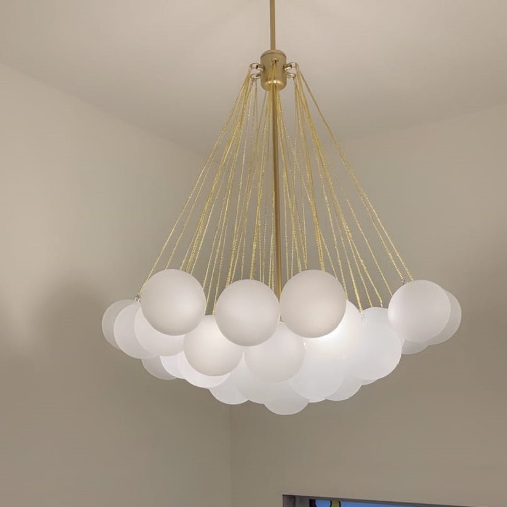 Lustre Boule Verre Suspendu Moderne Grappe Luminaire pour Salon