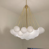 Lustre Boule Verre Suspendu Moderne Grappe Luminaire pour Salon