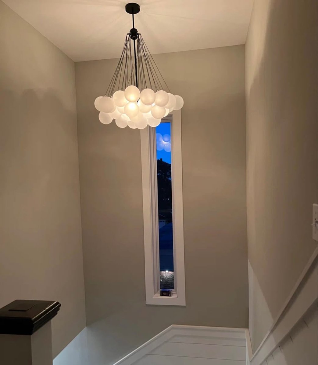 Lustre Boule Verre Suspendu Moderne Grappe Luminaire pour Salon