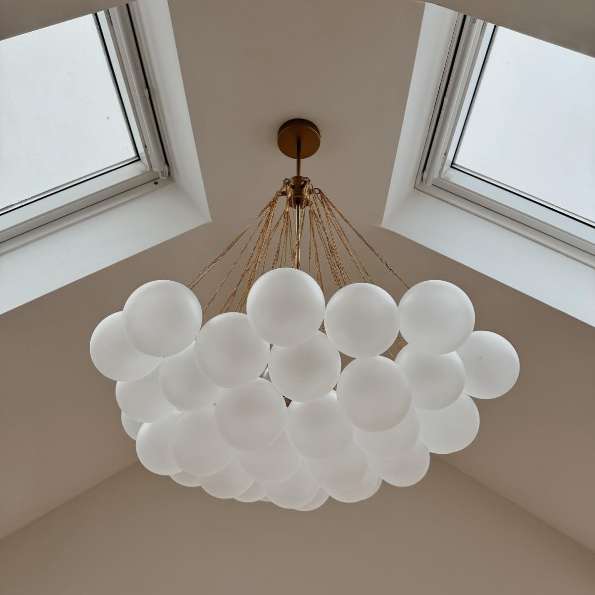 Lustre Boule Verre Suspendu Moderne Grappe Luminaire pour Salon