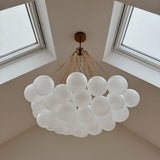 Lustre Boule Verre Suspendu Moderne Grappe Luminaire pour Salon