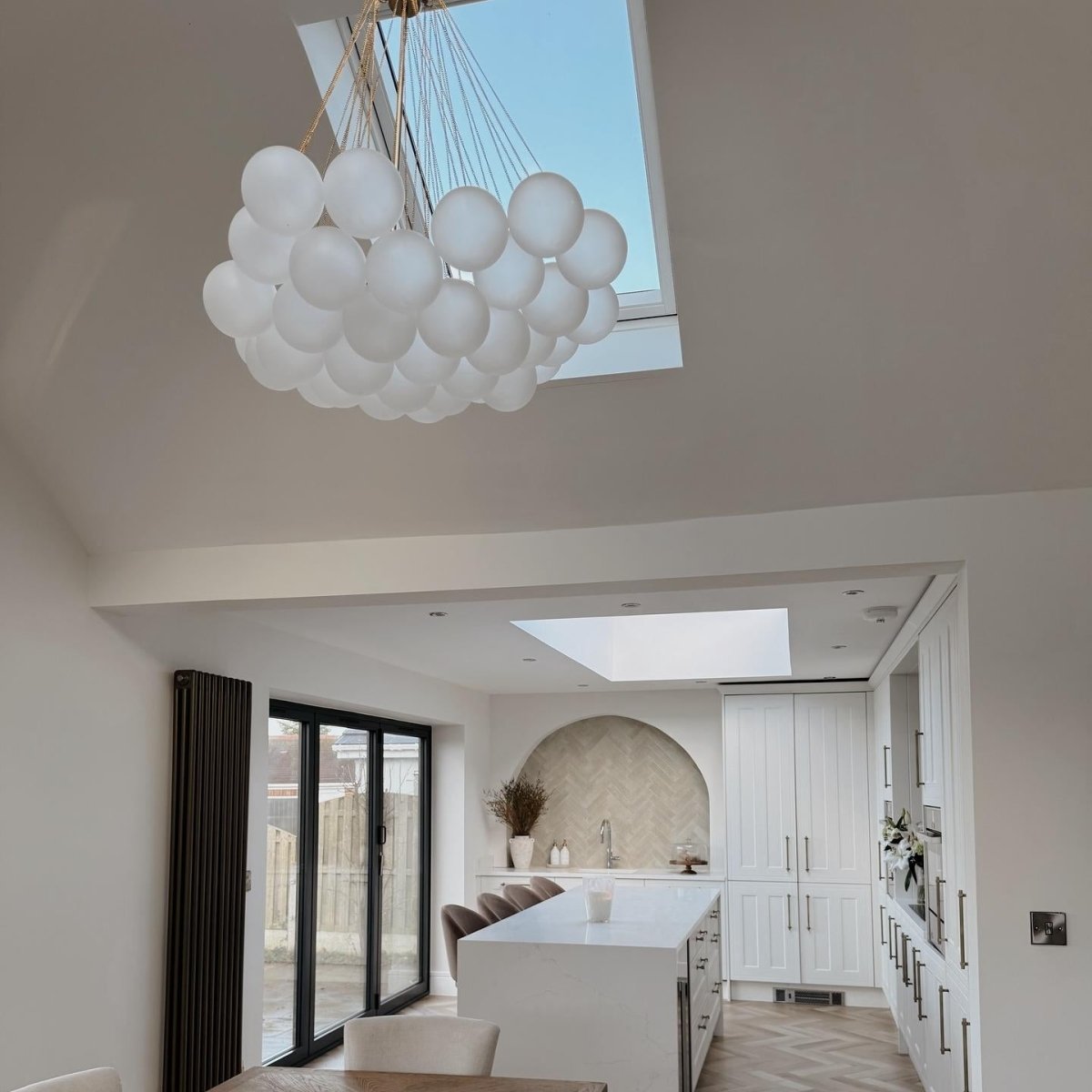 Lustre Boule Verre Suspendu Moderne Grappe Luminaire pour Salon