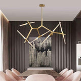 Lustre Verre Moderne 10 Lumières Branche pour Salon