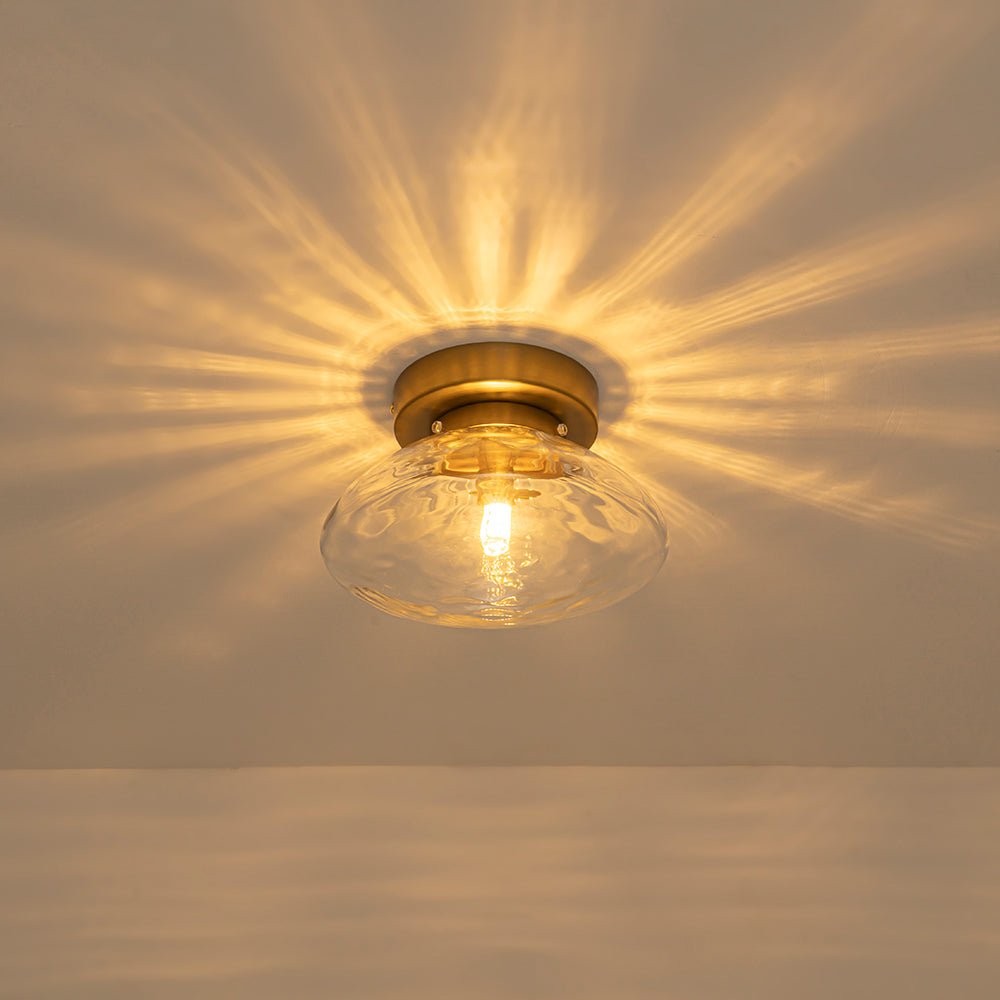 Plafonnier Verre Moderne Ovale Water pour Salle de Bain