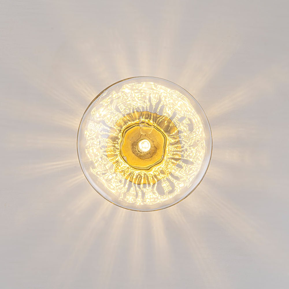 Plafonnier Verre Moderne Ovale Water pour Salle de Bain