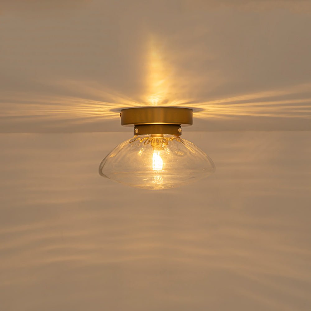 Plafonnier Verre Moderne Ovale Water pour Salle de Bain