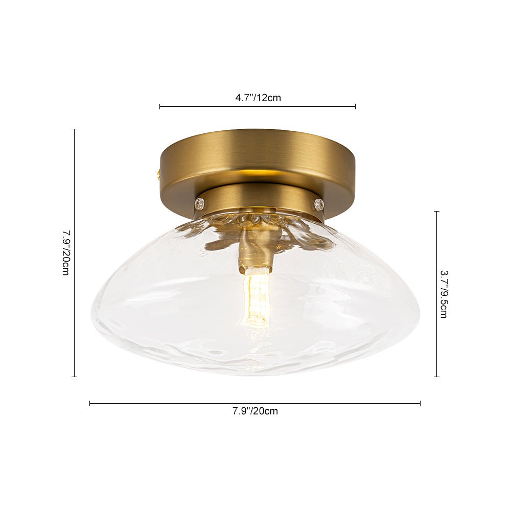 Plafonnier Verre Moderne Ovale Water pour Salle de Bain