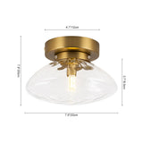 Plafonnier Verre Moderne Ovale Water pour Salle de Bain