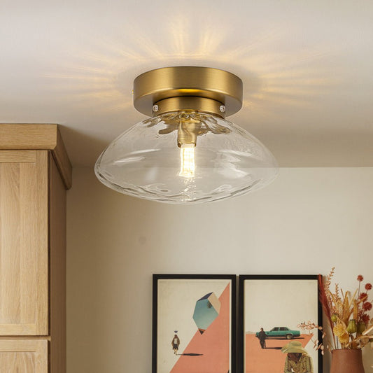 Plafonnier Verre Moderne Ovale Water pour Salle de Bain