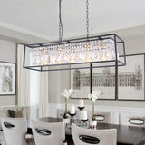 Lustre Cristal Moderne Rectangulaire Cuisine Suspension Cuisine pour Salle à Manger