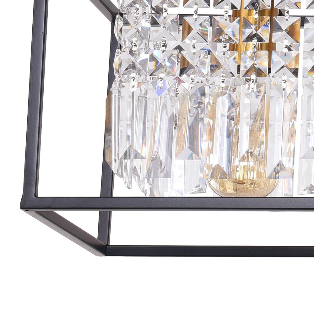 Lustre Cristal Moderne Rectangulaire Cuisine Suspension Cuisine pour Salle à Manger