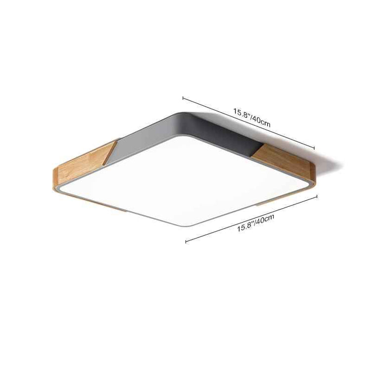 Plafonnier LED rectangulaire gris, dimensions 15,8 x 40 cm