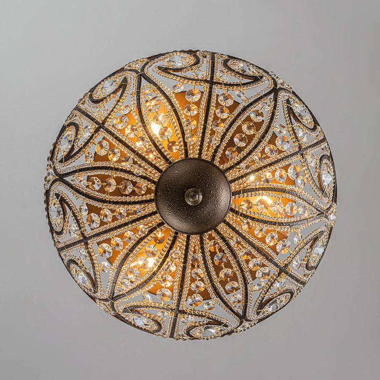 Plafonnier Verre Cristal Roman Moderne 3 Lumières pour Salon