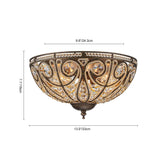 Plafonnier Verre Cristal Roman Moderne 3 Lumières pour Salon