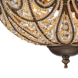 Plafonnier Verre Cristal Roman Moderne 3 Lumières pour Salon