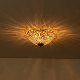 Plafonnier Verre Cristal Roman Moderne 3 Lumières pour Salon