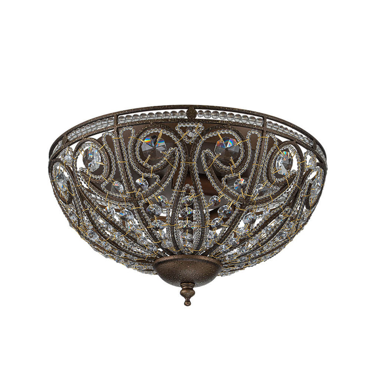 Plafonnier Verre Cristal Roman Moderne 3 Lumières pour Salon