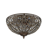 Plafonnier Verre Cristal Roman Moderne 3 Lumières pour Salon