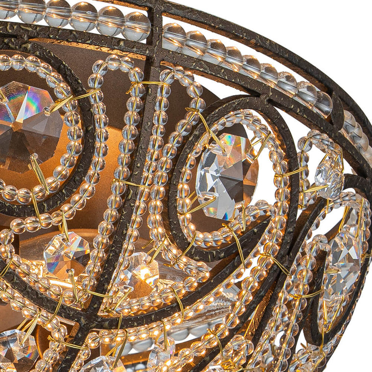 Plafonnier Verre Cristal Roman Moderne 3 Lumières pour Salon