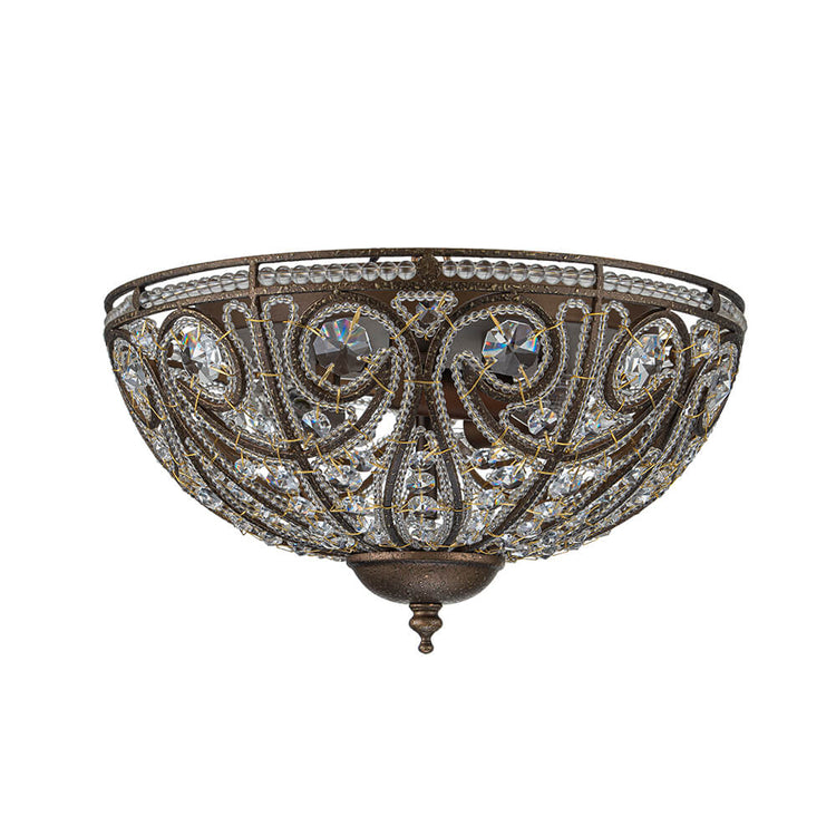Plafonnier Verre Cristal Roman Moderne 3 Lumières pour Salon