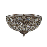 Plafonnier Verre Cristal Roman Moderne 3 Lumières pour Salon