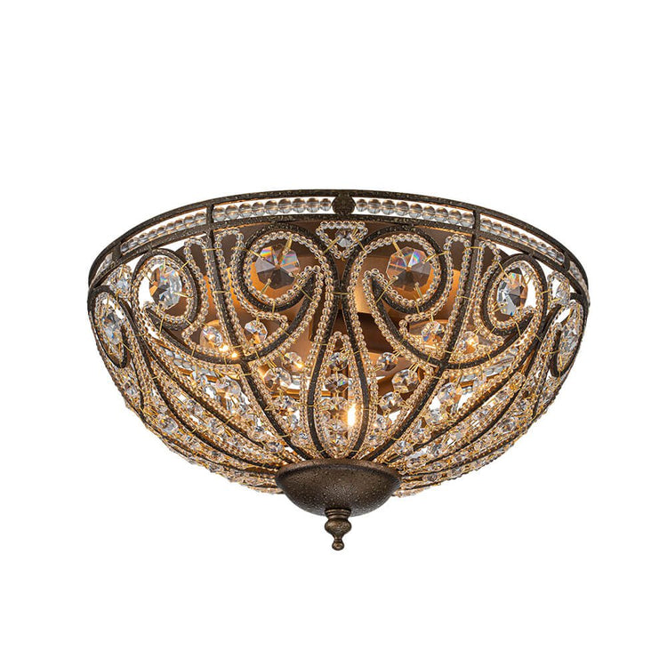 Plafonnier Verre Cristal Roman Moderne 3 Lumières pour Salon