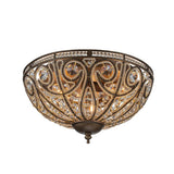 Plafonnier Verre Cristal Roman Moderne 3 Lumières pour Salon