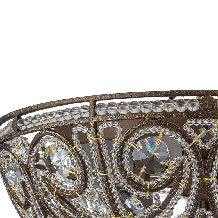Plafonnier Verre Cristal Roman Moderne 3 Lumières pour Salon