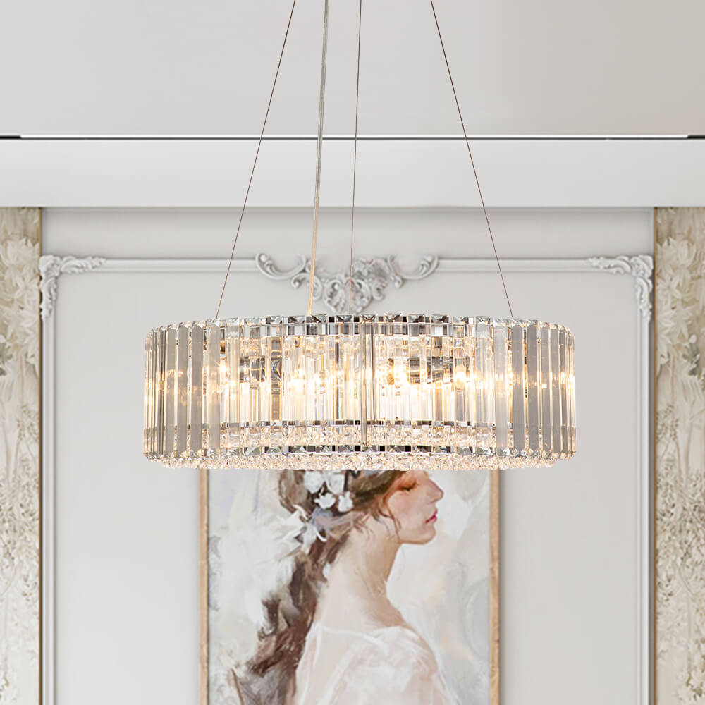 Lustre Cristal Moderne Rond pour Salon