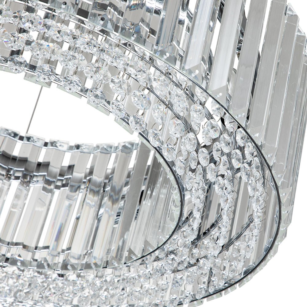 Lustre Cristal Moderne Rond pour Salon