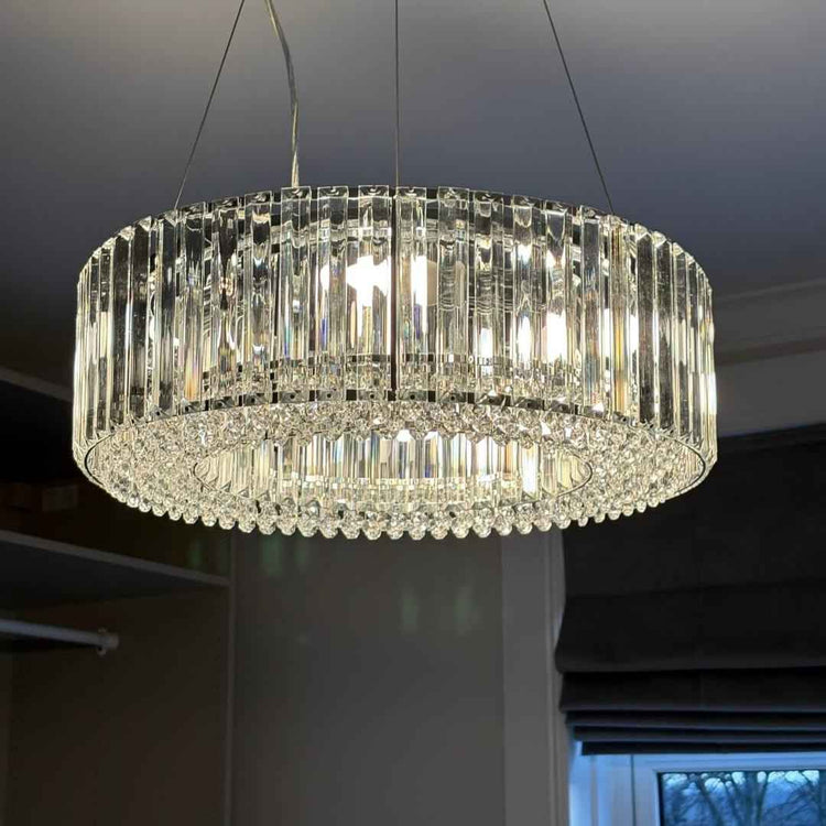 Lustre Cristal Moderne Rond pour Salon