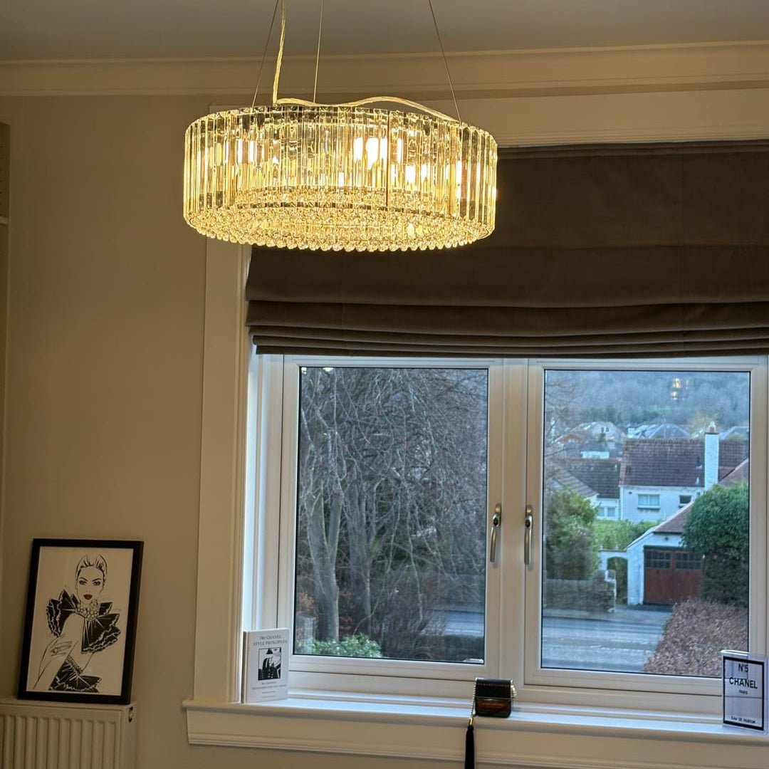 Lustre Cristal Moderne Rond pour Salon