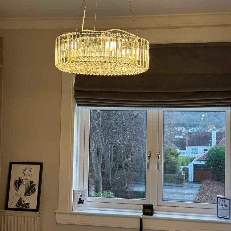 Lustre Cristal Moderne Rond pour Salon
