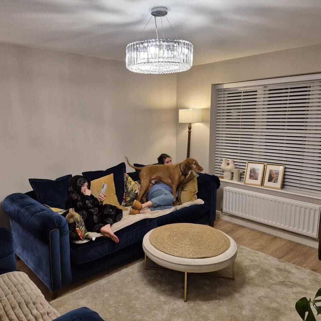 Lustre Cristal Moderne Rond pour Salon