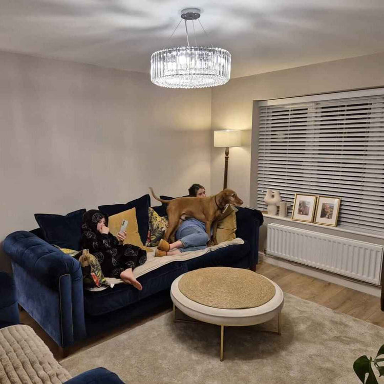 Lustre Cristal Moderne Rond pour Salon