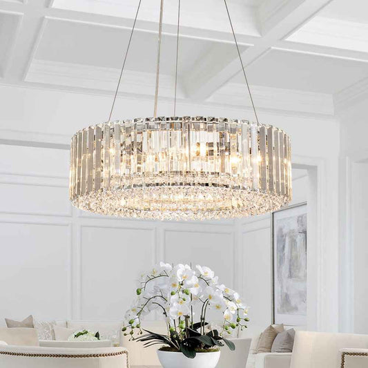 Lustre Cristal Moderne Rond pour Salon