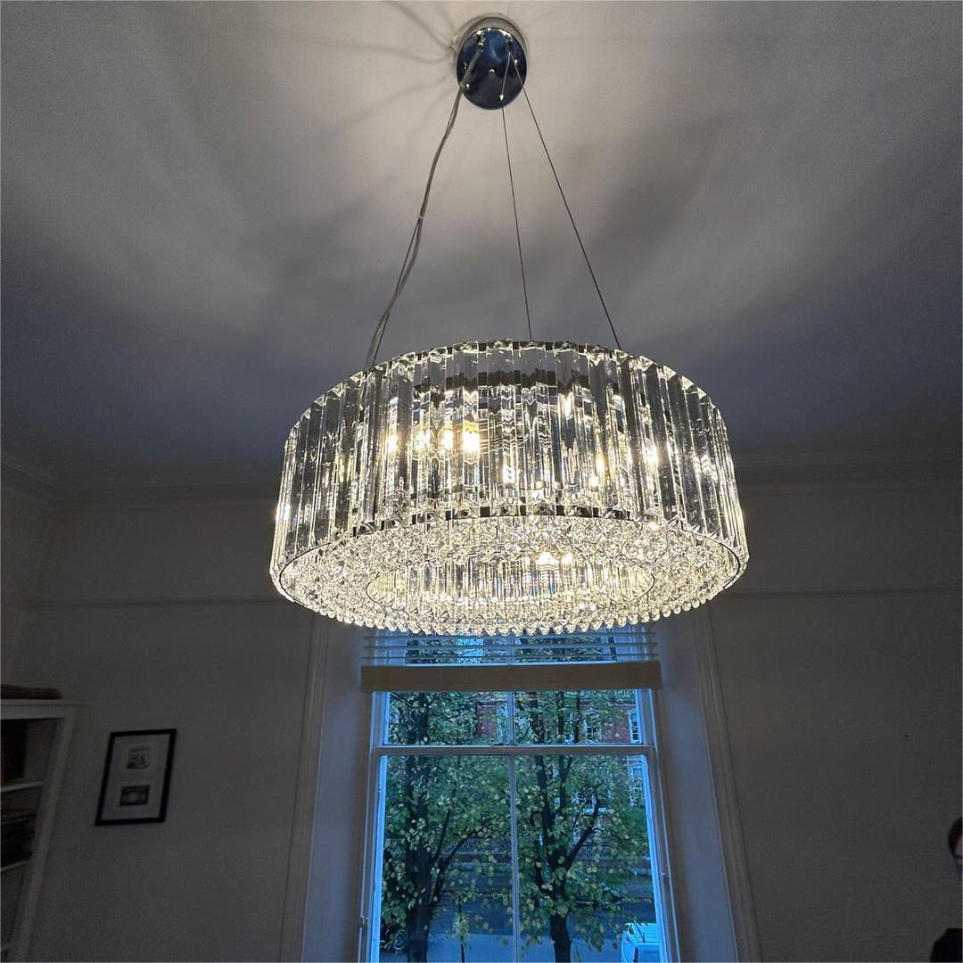 Lustre Cristal Moderne Rond pour Salon