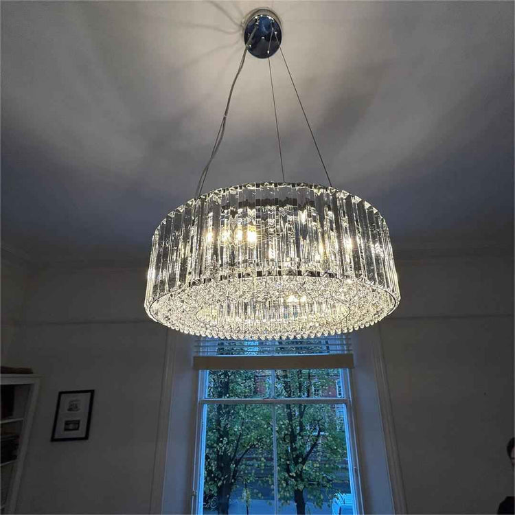 Lustre Cristal Moderne Rond pour Salon