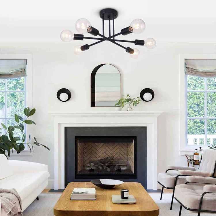 Plafonnier Moderne Six Luminaires Sputnik Sphère Semi-Encastré Luminaire