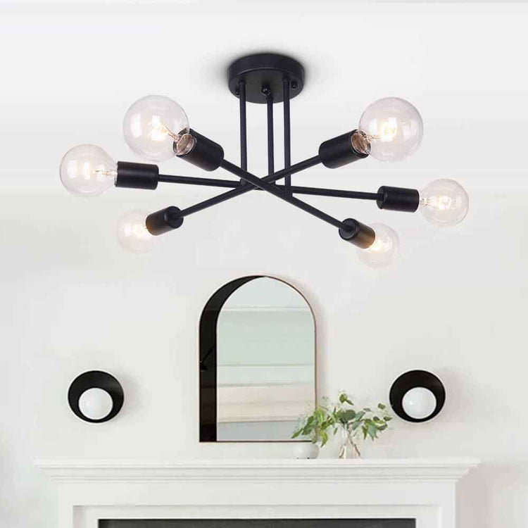 Plafonnier Moderne Six Luminaires Sputnik Sphère Semi-Encastré Luminaire