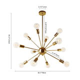 Lustre Salon Spoutnik en Laiton 70 cm
