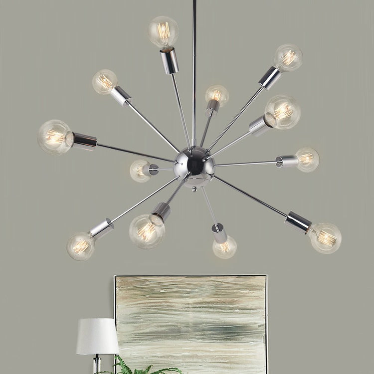 Lustre Salon Spoutnik en Laiton 70 cm