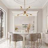 Lustre Salon Spoutnik en Laiton 70 cm
