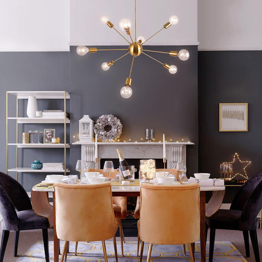 Lustre Salon Spoutnik en Laiton 70 cm